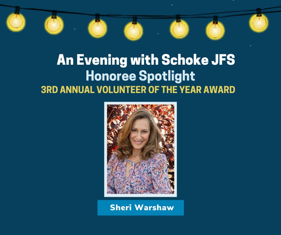 JFS_CT's tweet image. Introducing Sheri Warshaw - one of a trio of women being honored with the 3rd Annual Volunteer of the Year Award for An Evening with Schoke JFS on May 22, 2022.

To learn more about the event and register, visit: ctjfs.org
#Stamford #Westport #FairfieldCounty