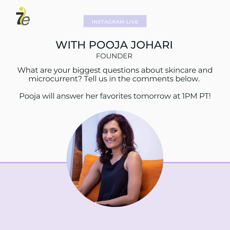 What are your biggest questions for our founder, Pooja Johari? She's going live on Instagram to discuss #microcurrent and #skincare. Make sure you're following @7EMyoLift so you don't miss it!