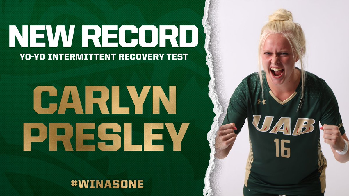 A huge congrats to <a href="/carlynpresley/">carlyn</a> who set a new UAB Record in the  Yo-Yo Intermittent Recovery Test yesterday. She got to level 𝟱𝟳..in the rain no less! 
#WinAsOne | #80UP