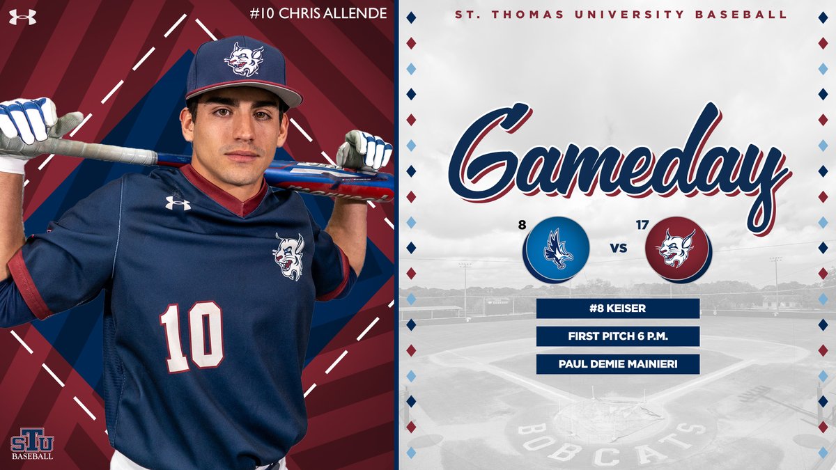 STU_Baseball's tweet photo. Top-10 action on this lovely 2sday.

⚾️ #8 Keiser
⏰ 6 p.m.
🏠 Paul Demie Mainieri
🖥 https://t.co/JAP23HfBty
📊 https://t.co/oGgpScslhJ
🎟 https://t.co/hYWXBAb6W7

#STUBaseball https://t.co/ZF7yzCNz7v
