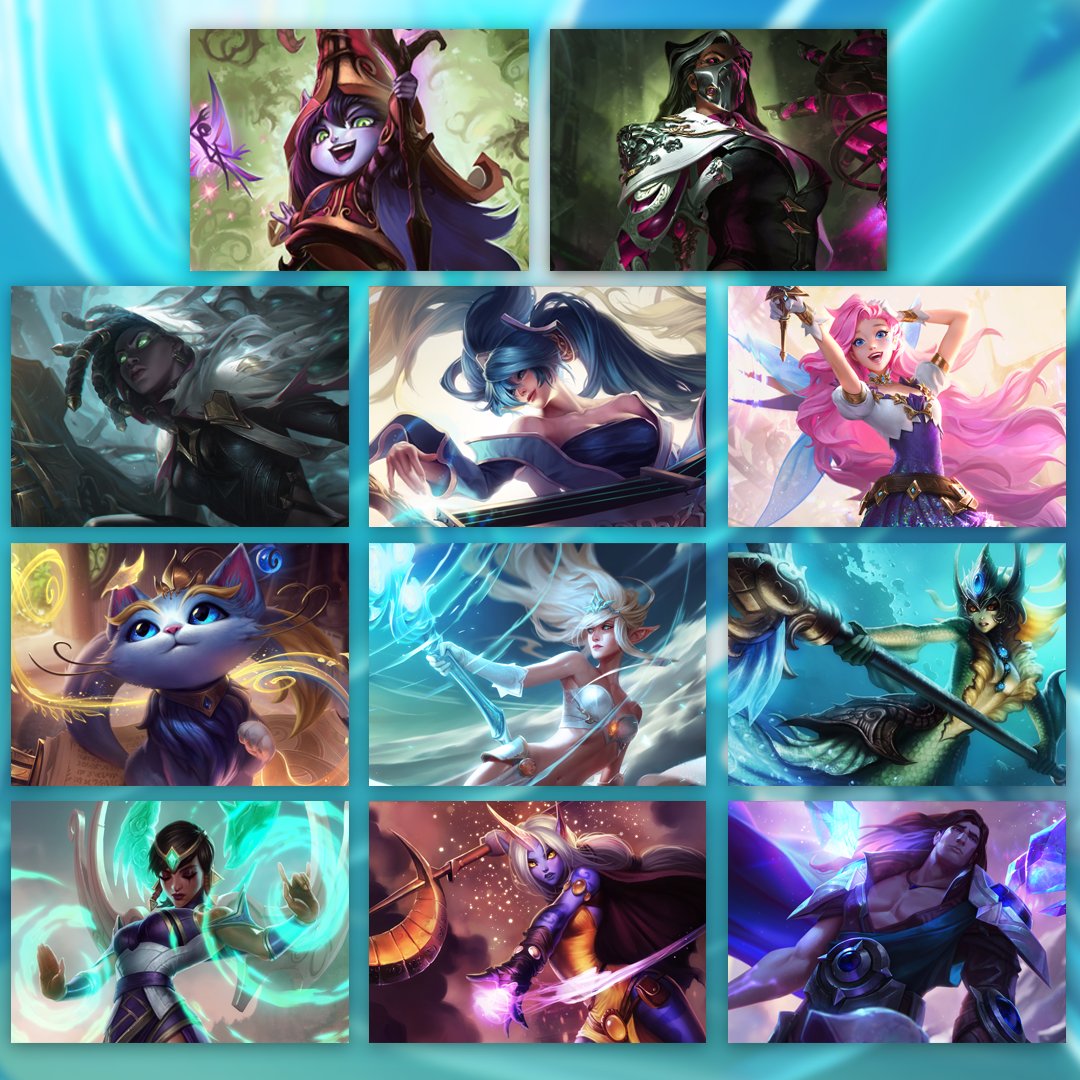 LeagueOfLegends's tweet photo. How enchanting! ✨ Pick two champs to protec you, the rest will attac you! https://t.co/FAYqt3wbFF