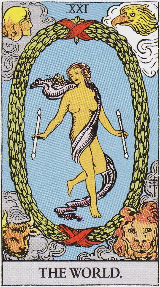 BrujoMillennial's tweet photo. ♓🌎Por otro lado la carta de "El Mundo" nos conecta con la totalidad y culminación. Piscis es el último signo del zodíaco por lo que contiene a los 12 anteriores, y el mundo al ser la última carta de los arcanos mayores contiene a los 22 anteriores. Todo final trae un comienzo. https://t.co/V48MzF8bhy