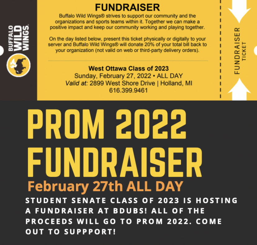 Class of 2023 is hosting a fundraiser at Buffalo Wild Wings THIS SUNDAY THE 27TH!! Come out and show your support! #gowo