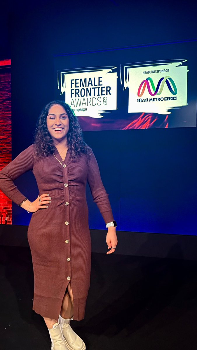 I had an amazing time at the @FemaleFrontiers awards today, nominated as a Rising Star! It was a memorable afternoon with support from the empowering women at my @MailMetroMedia family and my day one @ally_n1!! ❤️❤️