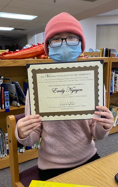 Emily was one of 24 young poets honored earlier this year!   Our Camelot community is so proud of you!