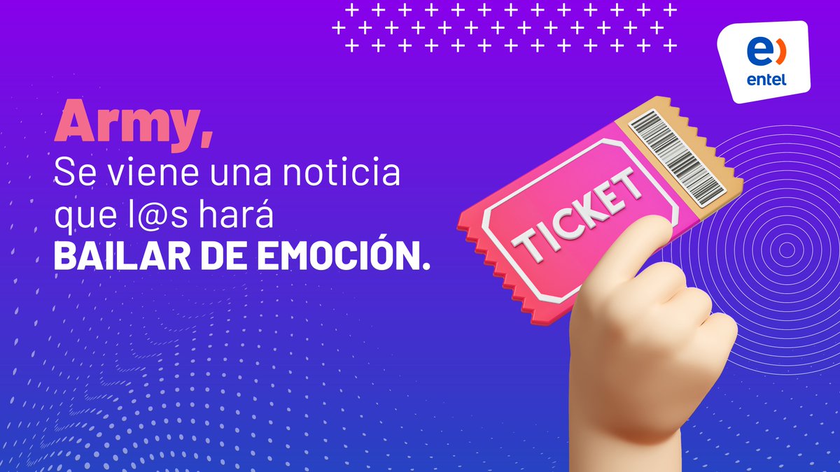 EntelPeru's tweet photo. #Army, 💜 Con @cineplanet estamos preparando una sorpresa que l@s hará BAILAR 💃🕺 de la emoción. ¡Atent@s a lo que se viene! #EresEntelEresCine. 🍿  #PermissionToDanceOnStage @BTS_twt. https://t.co/wBVO6XQXvK