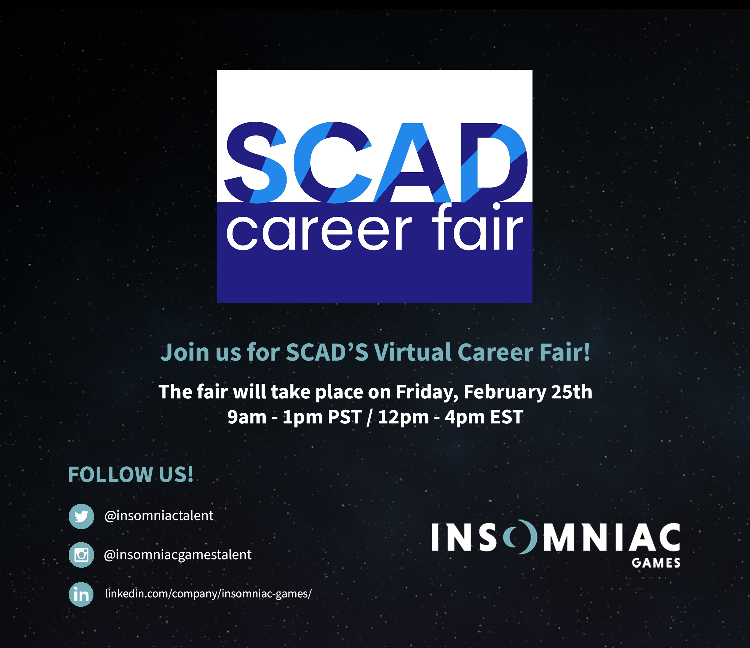 Work at Insomniac Games! (InsomniacTalent) / Twitter