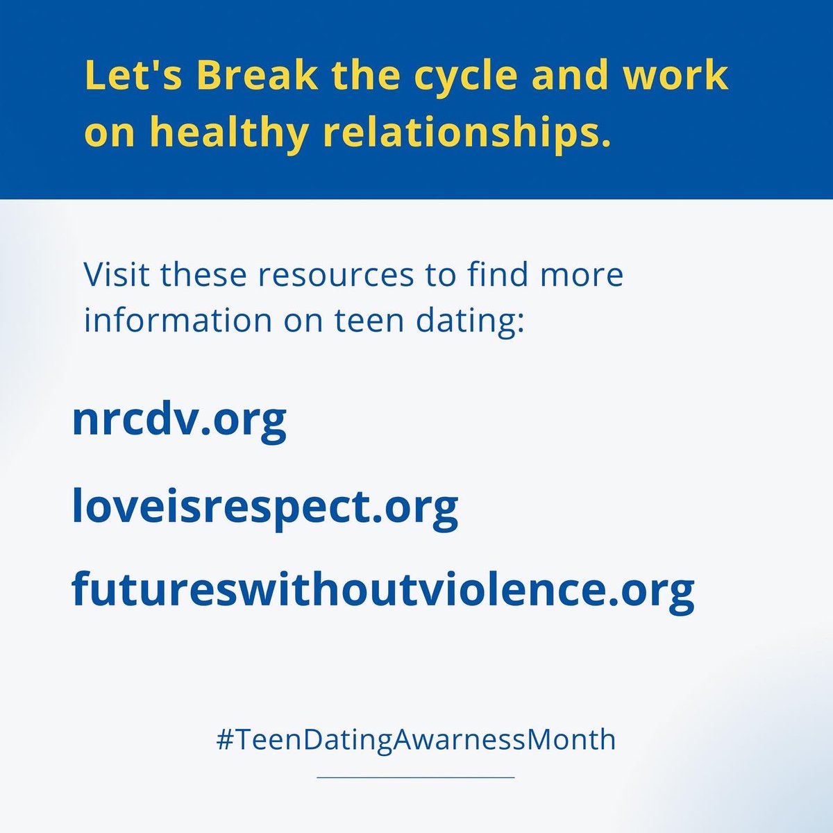 OYUnited's tweet image. February is Teen Dating Violence Awareness Month (TDVAM). 

Dating means different things to different people, especially across generations. See tips, resources &amp;amp; some websites to visit. @loveisrespect #OYUnited #TDVAM #teendatingawarnessmonth