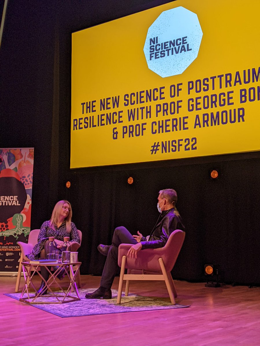 NI Science Festival (@niscifest) on Twitter photo Was an absolute pleasure to welcome <a href="/giorgiobee/">George Bonanno</a> & <a href="/ProfArmour/">Professor Chérie Armour</a> to the Festival this evening for their talk in <a href="/CrescentArts/">Crescent Arts Centre</a> on The New Science of Post Traumatic Resilience #NISF22 Was an absolute pleasure to welcome <a href="/giorgiobee/">George Bonanno</a> & <a href="/ProfArmour/">Professor Chérie Armour</a> to the Festival this evening for their talk in <a href="/CrescentArts/">Crescent Arts Centre</a> on The New Science of Post Traumatic Resilience #NISF22