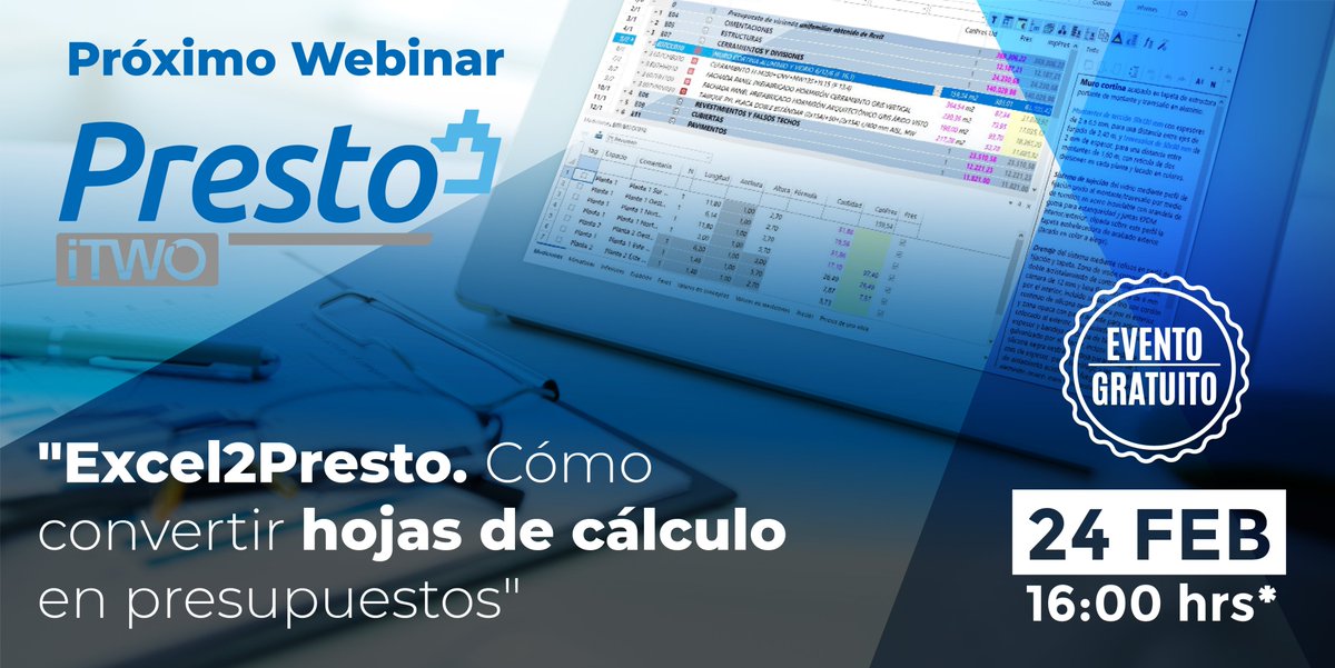 AECInstituteMX's tweet photo. ¡Webinar gratuito Rib Spain! : “Excel2Presto. Cómo convertir hojas de cálculo en presupuestos”. 💻📒

Aprende cómo importar a Presto información de hojas de Excel. https://t.co/uIaRLY7gqA