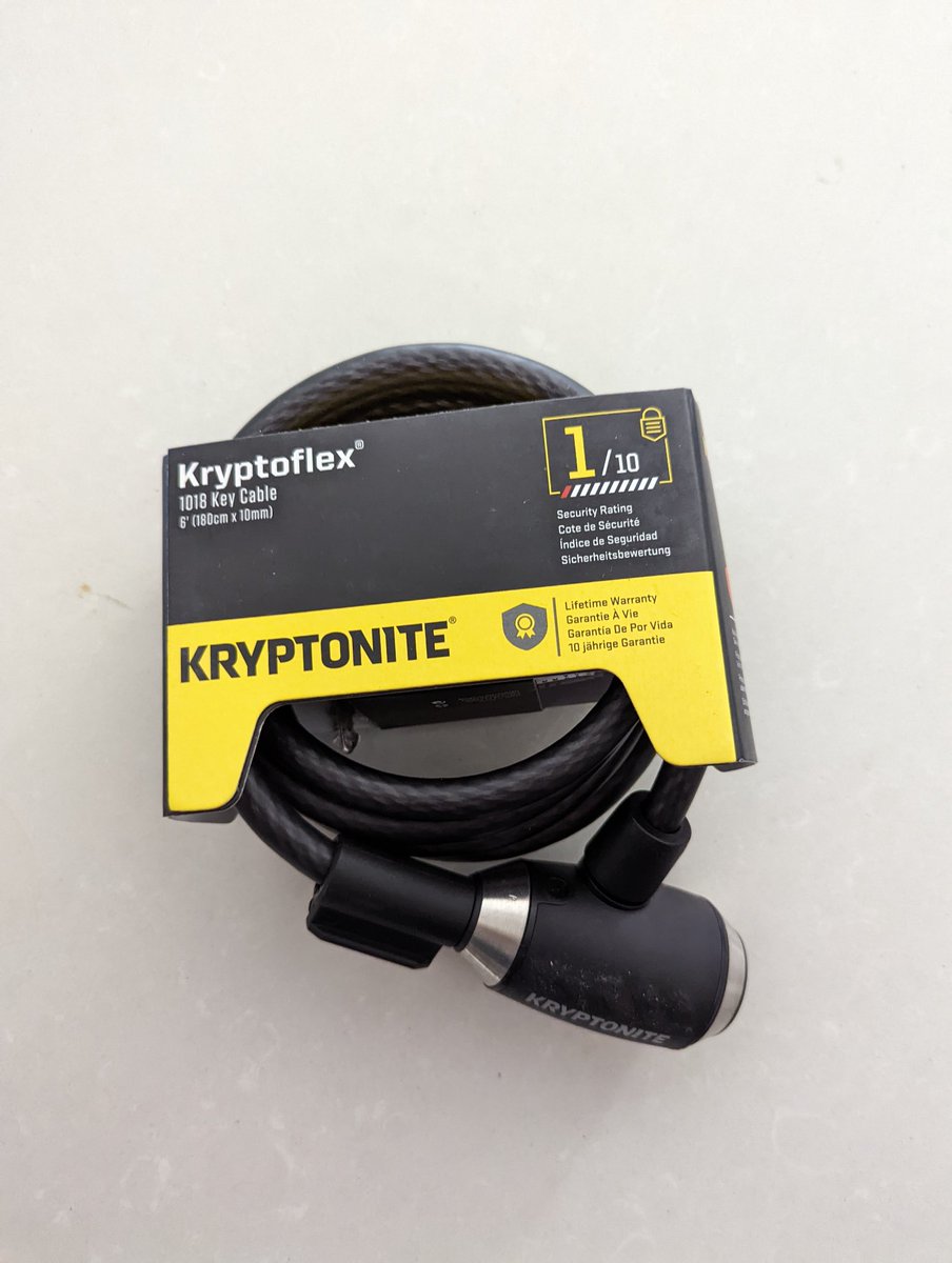 jonohart's tweet photo. HUGE shout out to @kryptonitelock - great company.  I had a lock malfunction and received a replacement really quickly.  Great service from a great company!! #kryptonitelock https://t.co/gICC9P56hV