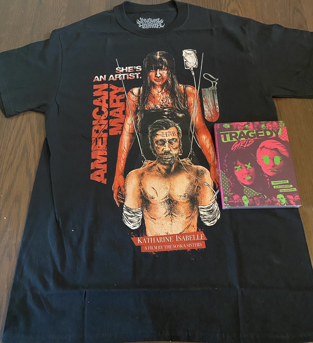 Handle With Scare (@handlewithscare) on Twitter photo Another #horror mail day. Tragedy Girls blu-ray from <a href="/VinegarSyndrome/">Vinegar Syndrome</a> and this sick <a href="/twisted_twins/">The Soska Sisters</a> American Mary limited tee from <a href="/UnusualHorror/">Unusual Horror</a>. Another #horror mail day. Tragedy Girls blu-ray from <a href="/VinegarSyndrome/">Vinegar Syndrome</a> and this sick <a href="/twisted_twins/">The Soska Sisters</a> American Mary limited tee from <a href="/UnusualHorror/">Unusual Horror</a>.