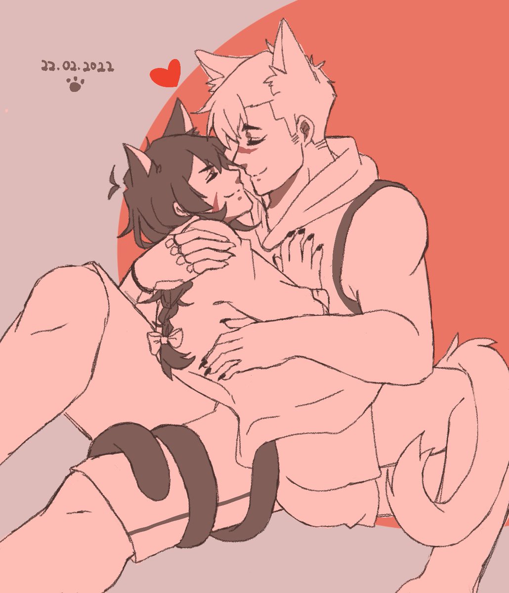 heard cat day is special this year bc of all the 2s <(❛∀❛)/ but anyway heres #sheith kitties and their just another day of cuddling and nuzzling (ΦωΦ)✨✨✨