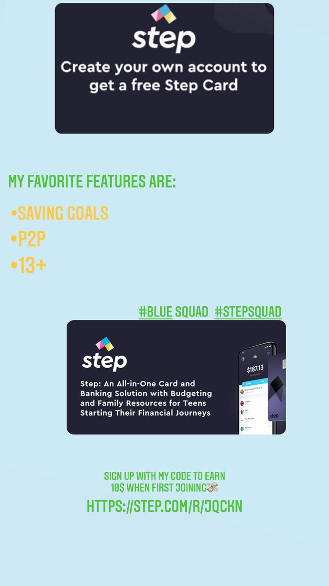 BstaaIts's tweet image. Come join me on step! An app for teen banking🥴💪step.com/r/JQCKN
@Step #stepsquad