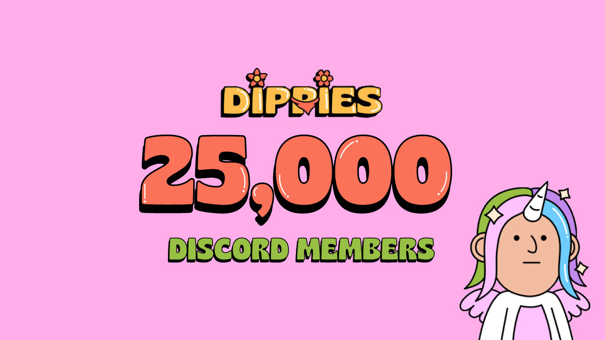 Thanks to you beautiful, organic, loving souls we are now 25,000 strong on Discord &amp; 20,000+ on Twitter ☮️ 

We're so incredibly grateful and want to give away 10 more WL spots to our community 🌸

Simply share what you like about Dippies in the comments to be entered 💜💬