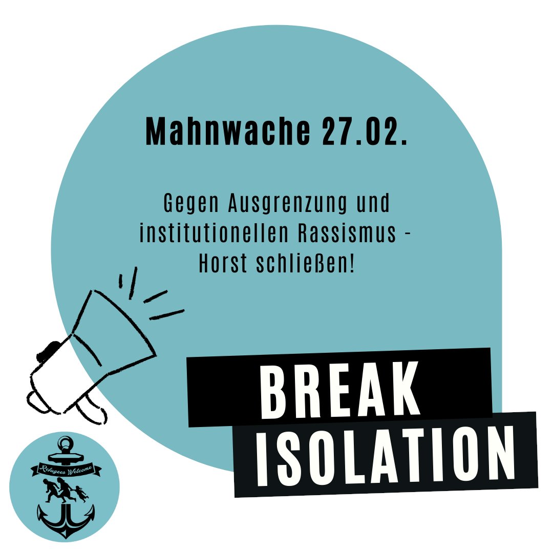 hrohilft's tweet photo. 📆Diesen Sonntag📆

#BreakIsolation – #Mahnwache vor #Horst am 27.02.22

🌐 Infos https://t.co/s1tCjPaTY8

#NoLager #Solidarity #Support

Wir freuen uns über Zusammenarbeit mit Menschen, Gruppen und Initiativen, die uns dabei unterstützen wollen.

Kontaktiert uns gerne. https://t.co/6F2x1xY1ig