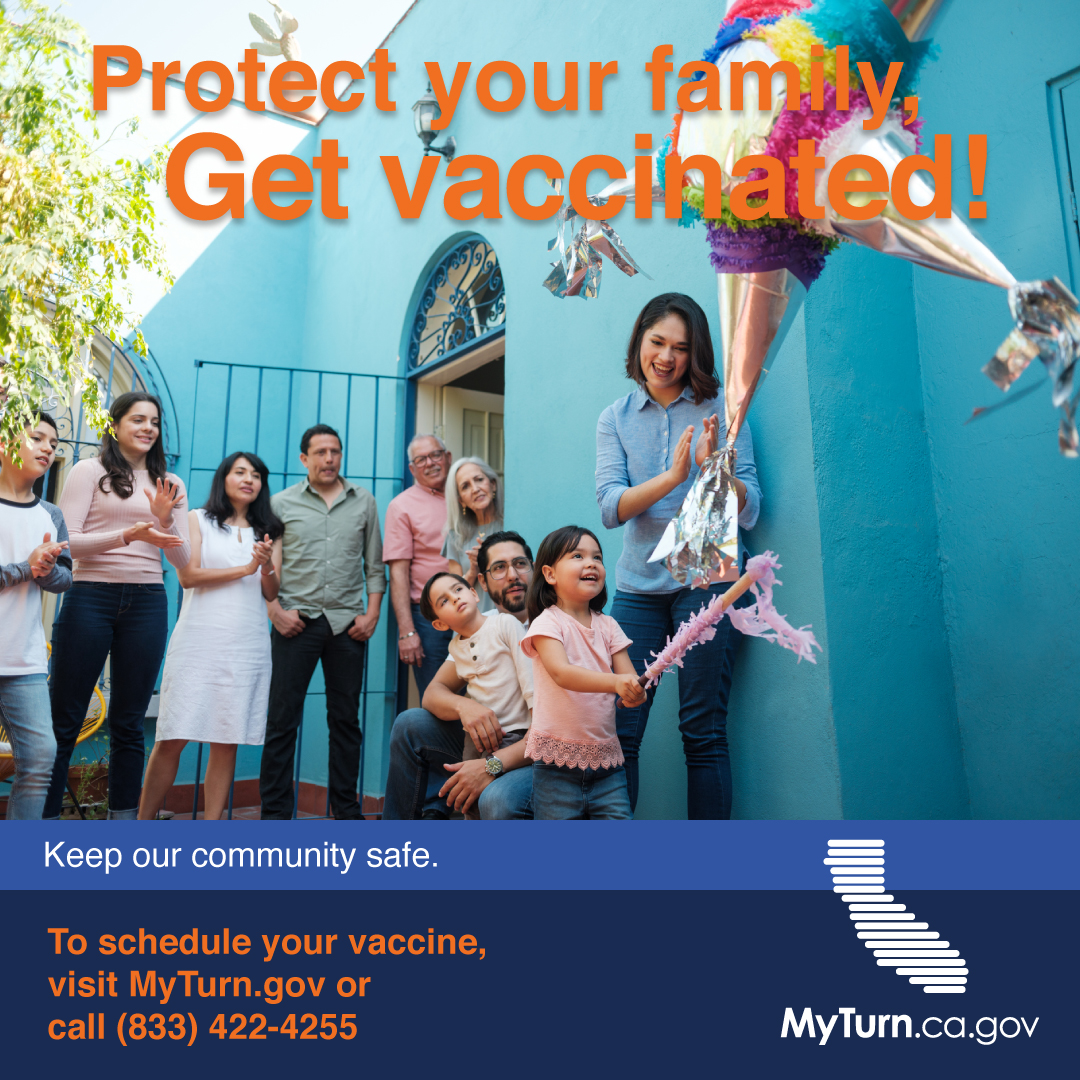 The vaccine is the best way to protect yourself and your loved ones from getting COVID-19 and experiencing severe symptoms, hospitalization, or death. Visit MyTurn.ca.gov and find a vaccination clinic near you. #VaccinesSaveLives