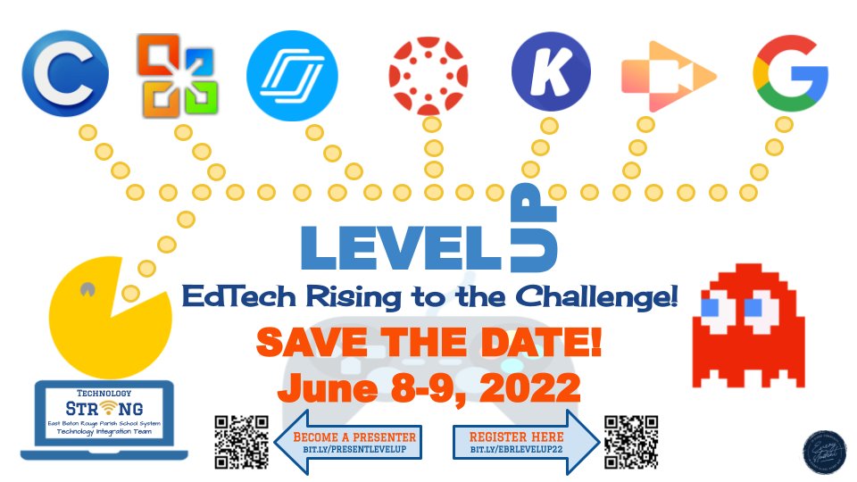 Save the date for the 2022 Level Up Ed Tech Conference! 

💻Early bird register at bit.ly/EBRLEVELUP22
💻Interested in presenting? Submit your proposal at bit.ly/PRESENTLEVELUP