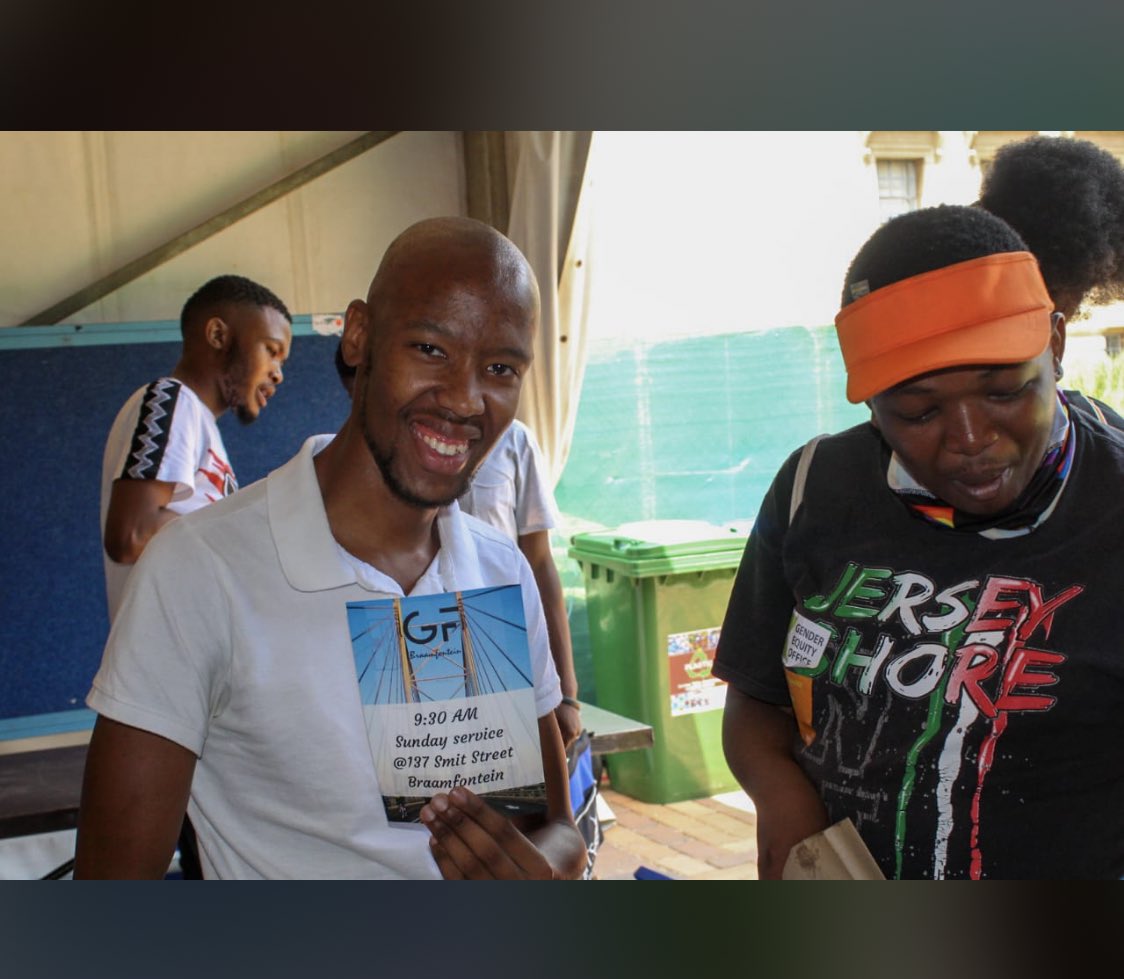 GodFirst_Braam's tweet photo. Have you dropped round to say hello yet? You should. #Oweek2022 #WitsOweek GodFirst church Braamfontein https://t.co/OMBF2cQppI
