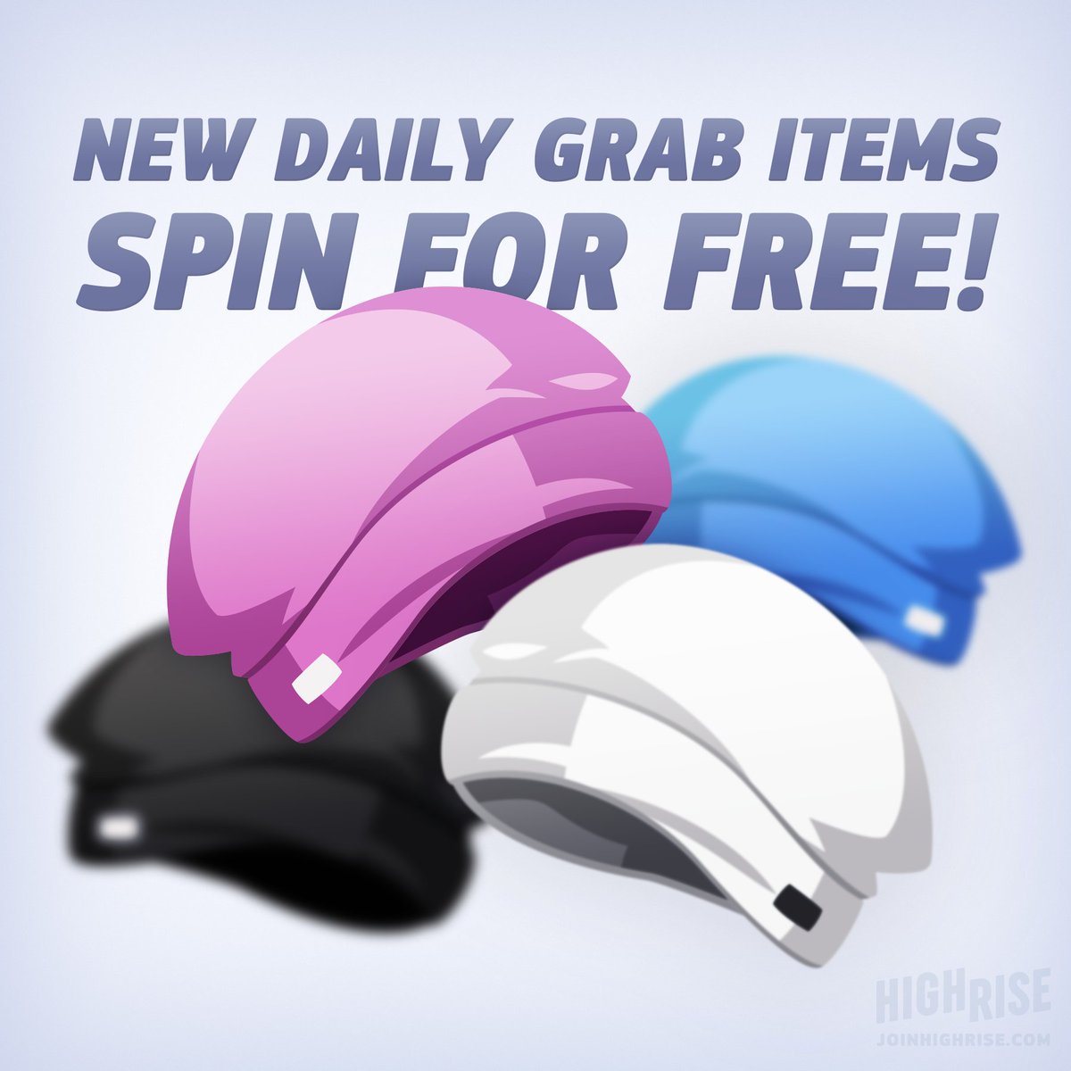 HighriseApp's tweet photo. We've added some more items to our Daily Grab today! 🎉 Check out the Featured Grabs tab in the item shop to spin these cute new slouchy hats for FREE! 🥳
#highriseapp #Highrisemetaverse #dailygrab https://t.co/ZkyeLIT9RW