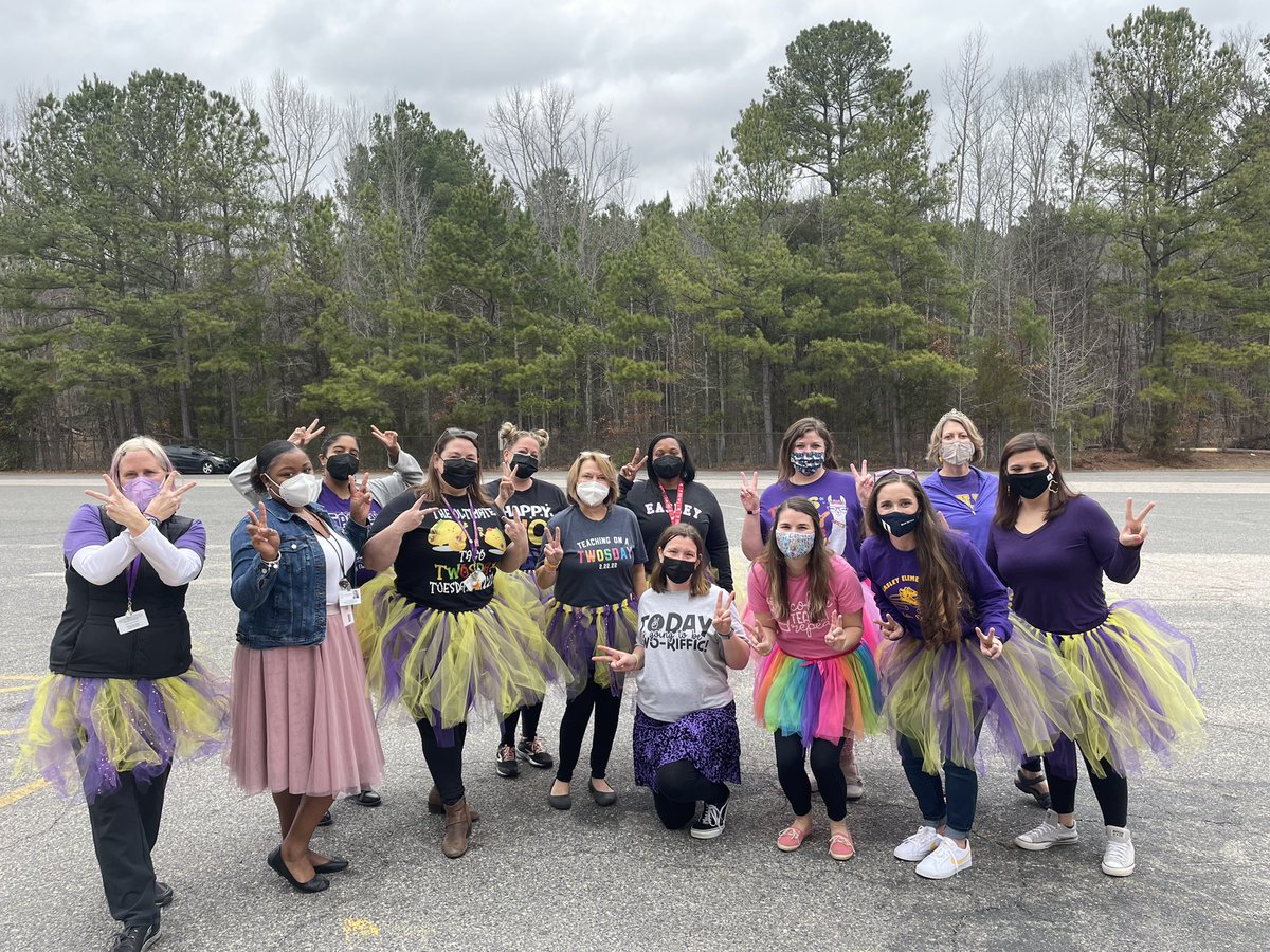 EasleyYrElem's tweet photo. Easley staff celebrates International TuTu Day honoring todays date 2.2.2022 with a variety of colorful Tutu’s! #BeEasley #WeAreDPS https://t.co/4zUtFRWuUP