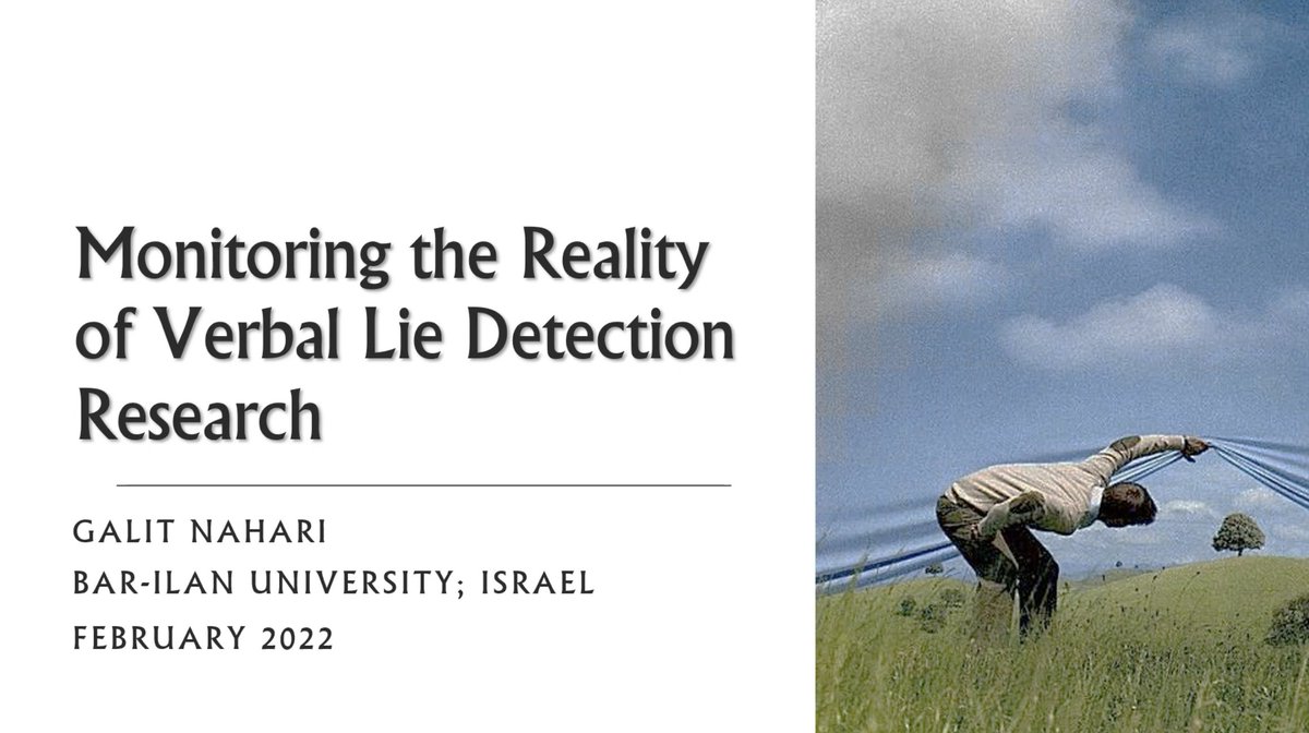 Deception Research Society (@deceptionrs) on Twitter photo Monitoring the reality of verbal lie detection research. <a href="/Galit_Nahari/">Galit Nahari</a>'s talk at Lies and Allies Tuesdays is now online on the YouTube channel! youtube.com/watch?v=KSWMwi⦠Monitoring the reality of verbal lie detection research. <a href="/Galit_Nahari/">Galit Nahari</a>'s talk at Lies and Allies Tuesdays is now online on the YouTube channel! youtube.com/watch?v=KSWMwiā¦
