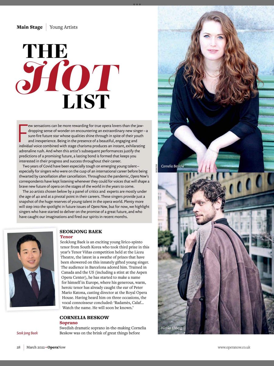CWettergreen's tweet photo. Excited to be featured in this month's @operanow  🥰 https://t.co/oqgjx5hqmy
