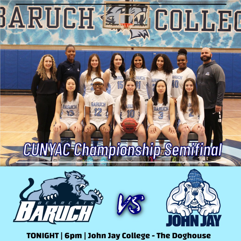 🏀Big game tonight! Live stats &amp; video links at BaruchAthletics.com. #BaruchBasketball #d3h <a href="/BaruchCollege/">Baruch College</a> <a href="/BaruchAlumni/">Baruch Alumni</a> <a href="/BaruchCampus/">Baruch Student Life</a> <a href="/BaruchBearcatAD/">Heather MacCulloch</a> <a href="/CUNYAC/">CUNY Athletic Conference</a>