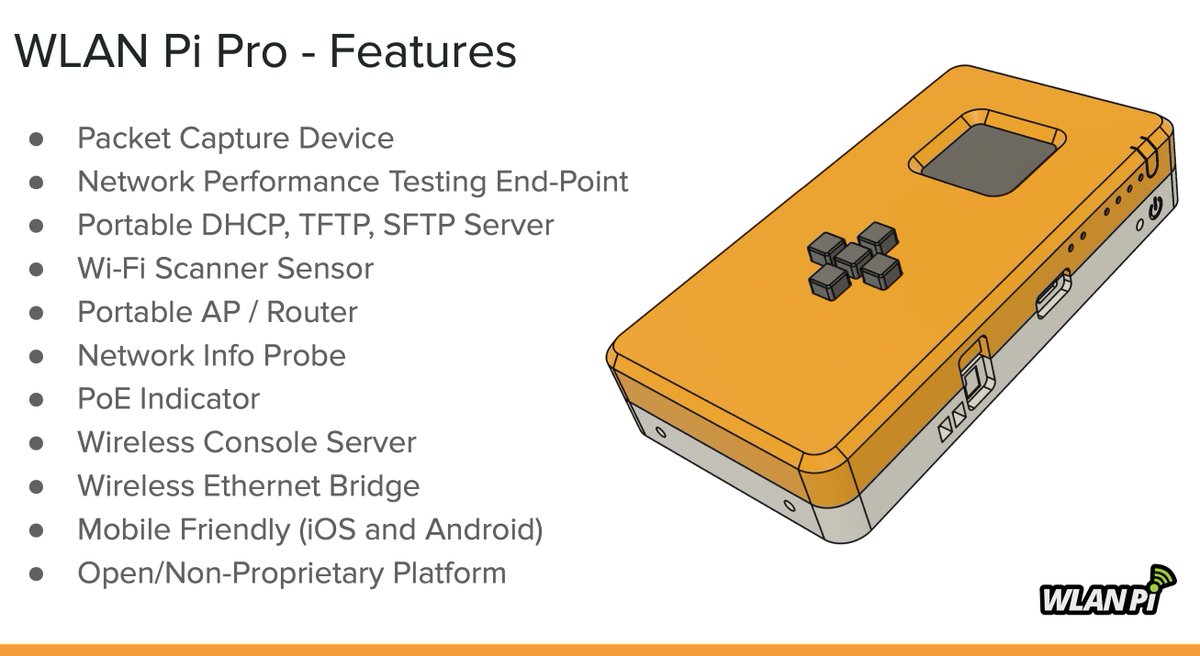 The "short" list of features in the new <a href="/wlanpi/">WLAN Pi</a> Pro. Something for every WLAN professional! #WLPC