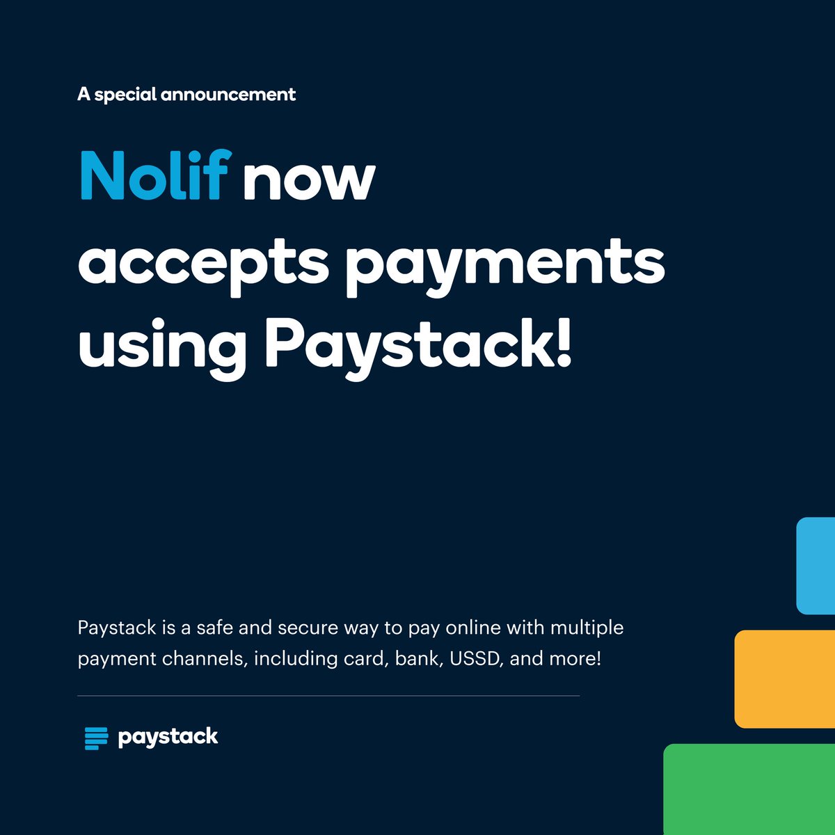 NolifProduct's tweet photo. You can now pay us online using paystack!

Visit us @ https://t.co/o4m6TgRL11
#nolifcosmetics https://t.co/h9hbq4UhHS