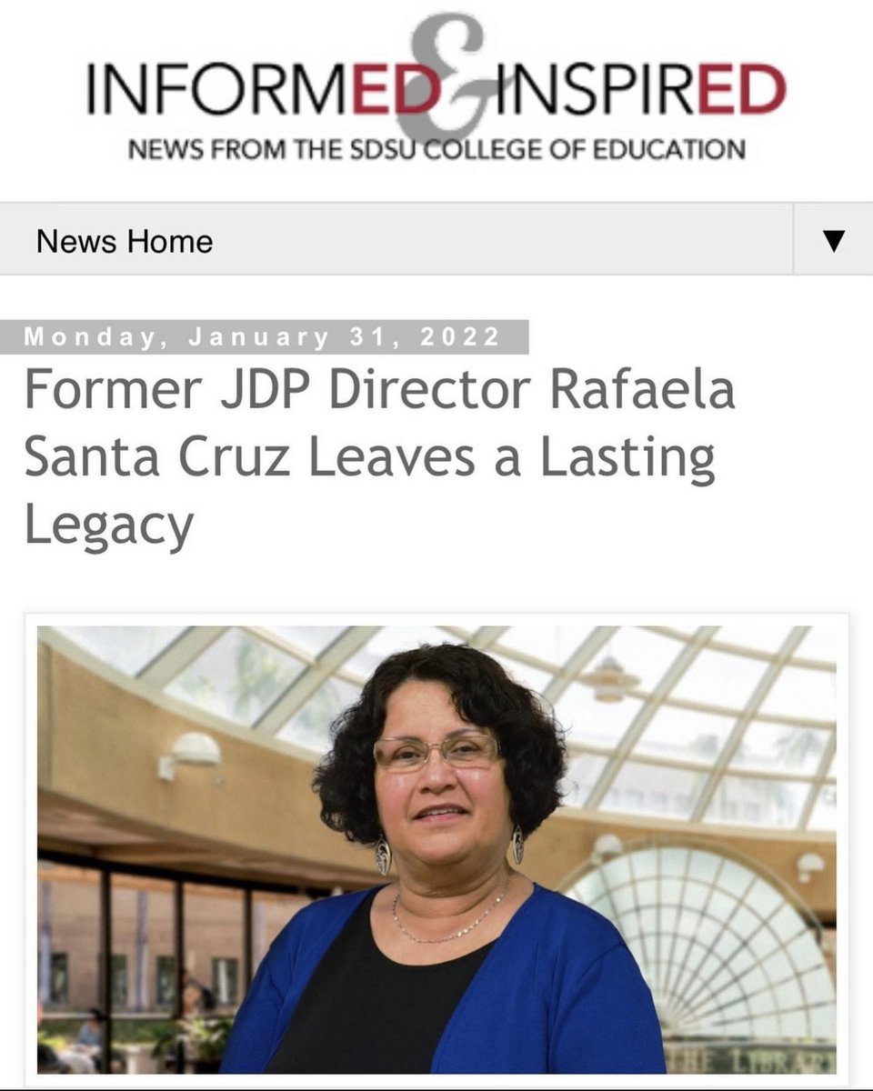 Informed and Inspired: Former JDP Director Rafaela Santa Cruz Leaves a Lasting Legacy

Read more at sdsucoenews.blogspot.com/2022/01/former…