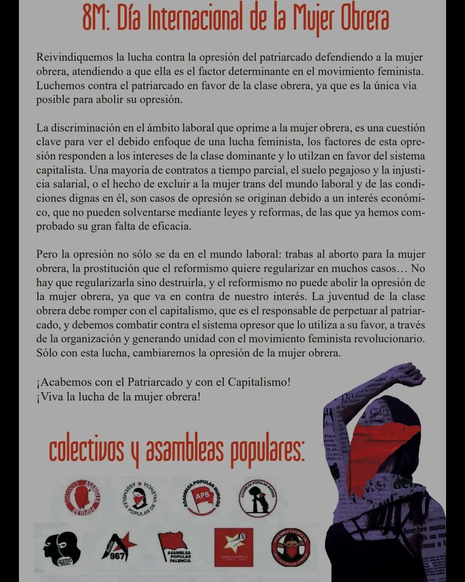 valenciaroja_'s tweet photo. Eixim a difondre el feminisme revolucionari i la campanya #rumboal8M. 

És necessari teixir un moviment revolucionari que aposte per la destrucció del capitalisme i el patriarcat. 

Per un dia de la dona treballadora massiu i revolucionari!🔥⚒️ https://t.co/4AyjkYNSH7
