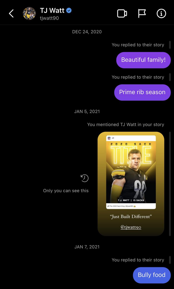 Jerrythekid21's tweet photo. .@_TJWatt I guess @BarstoolBigCat was right maybe we were never meant to be friends or do dinner one day. https://t.co/G0RvWqCVJV