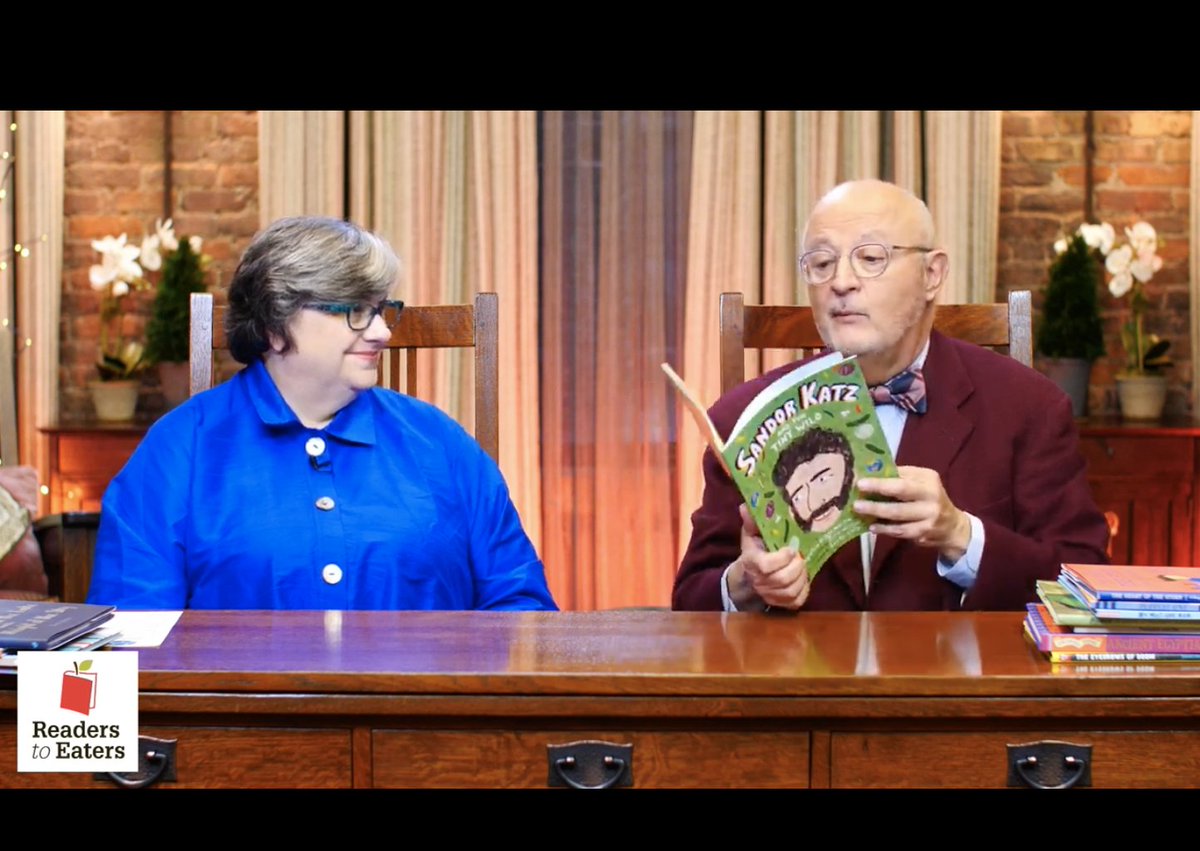 ReadersToEaters's tweet photo. Love shoutout2 #SandorKatzAndTheTinyWild @pubspotlight @KidLitTV_NYC. Part of award-winning #FoodHereos series on #FoodPioneers who grow #BetterCommunityThroughFood. June launch @ALALibrary #ALA2022! #FoodLiteracy #Fermentation #NoHeatCooking #FoodCulture #FoodScience #Microbes https://t.co/tGVaz3pZnX