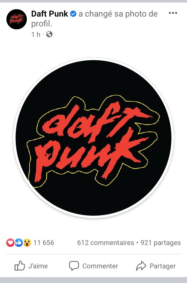 rachelcheve's tweet photo. Oh my god ! Daft punk is back on Facebook, Instagram, Twitter and Twitch ! 🤩😍
#daftpunk #daftpunkcomeback #robotrocks #Frenchtouch #Dance #electro #funk https://t.co/OaDE7F5UbD