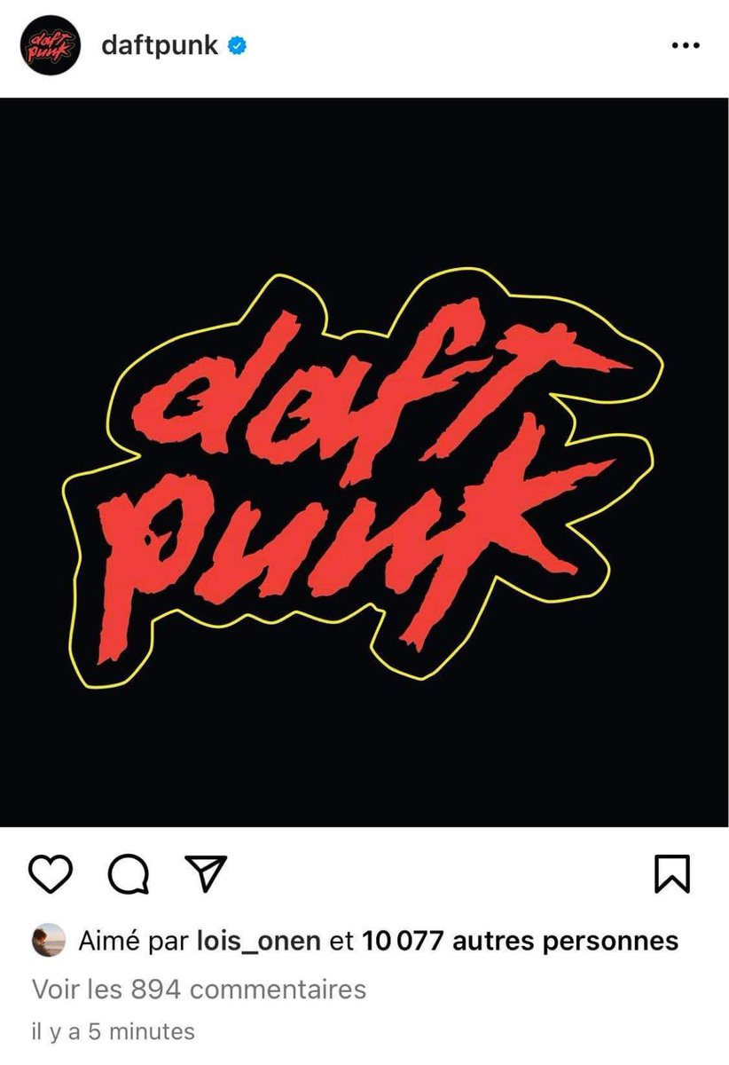 rachelcheve's tweet photo. Oh my god ! Daft punk is back on Facebook, Instagram, Twitter and Twitch ! 🤩😍
#daftpunk #daftpunkcomeback #robotrocks #Frenchtouch #Dance #electro #funk https://t.co/OaDE7F5UbD