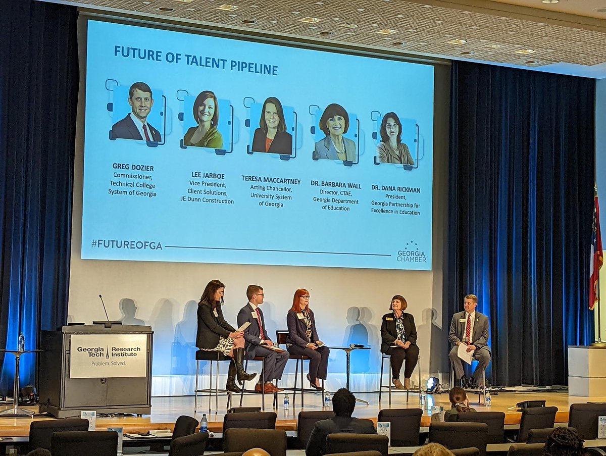 GAChamber's tweet photo. Next up: We hear from an incredible Future of Talent Pipeline panel to discuss the workforce needs surrounding our state. #FutureofGA https://t.co/BrJmy7yIul