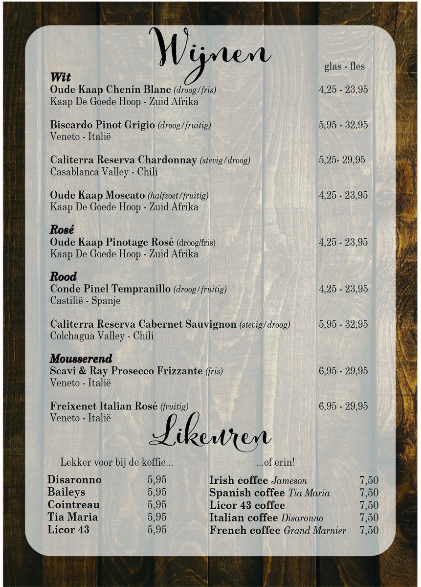 Onze nieuwe wijnkaart!