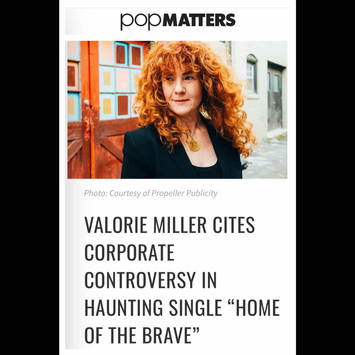 blackbirdrecs's tweet photo. Valorie Miller cites corporate controversy in haunting single “Home of the Brave” (Premiere) with PopMatters: https://t.co/MlMv7GcPcU @PopMatters @AngiePropeller #homeofthebrave #chemtronics #videopremiere https://t.co/oCsaSUuIH9