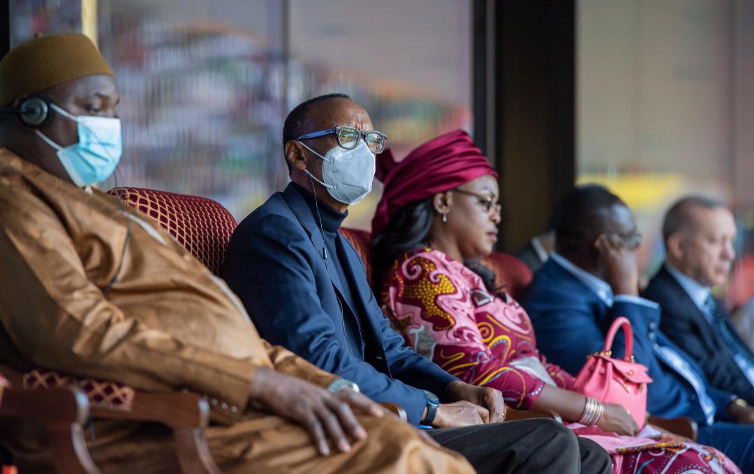 UrugwiroVillage's tweet image. President Kagame joined President @Macky_Sall and other Heads of State for the inauguration of the newly-constructed 50,000-seater Stade Abdoulaye Wade.