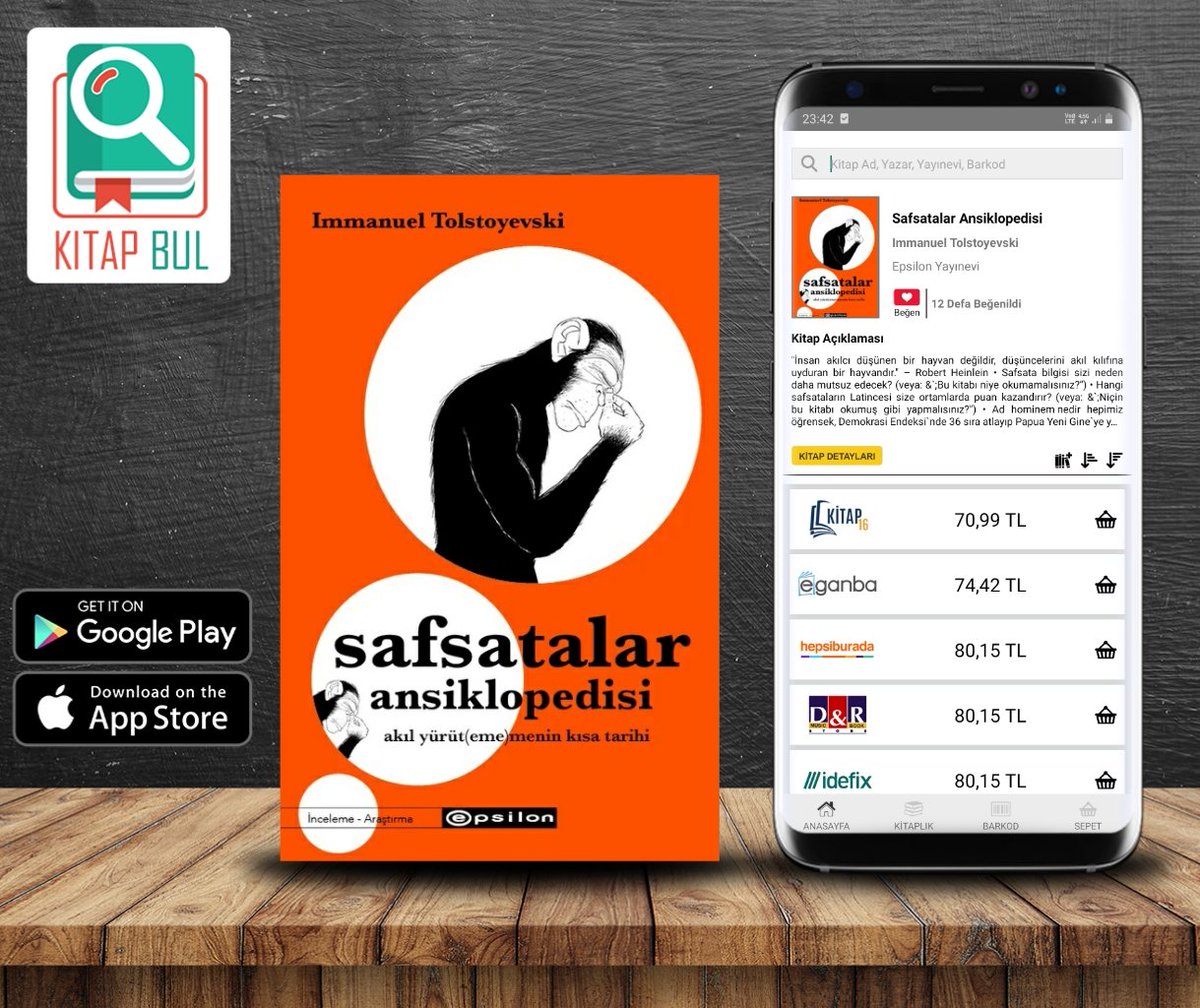 kitapbulapp's tweet photo. Safsatalar Ansiklopedisi
Immanuel Tolstoyevski - Epsilon Yayınevi
.
Kitap Bul uygulaması ile kitap fiyatlarını anında karşılaştır.
.
 @epsilonyayinevi @imTolstoyevski #kitap #kitapbul https://t.co/KpKS1mzRIX