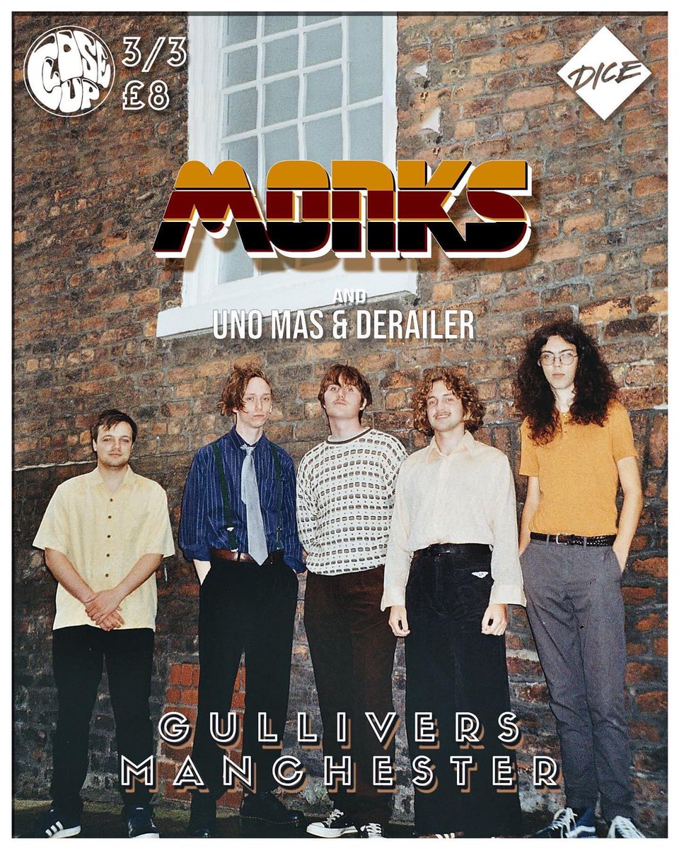 MANCHESTER SUPPORT WITH @monksband 

Buzzing to announce we will be playing @gulliversnq with monks and @theunomas on the 3rd March 

Message us for tickets 👍👍