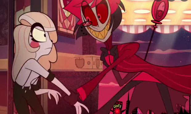 Том тренч hazbin hotel. Отель хазбин эпизод 2. Отель хазбин и адский босс. Шарлотта магне отель хазбин. Hazbin hotel charlie x alastor.