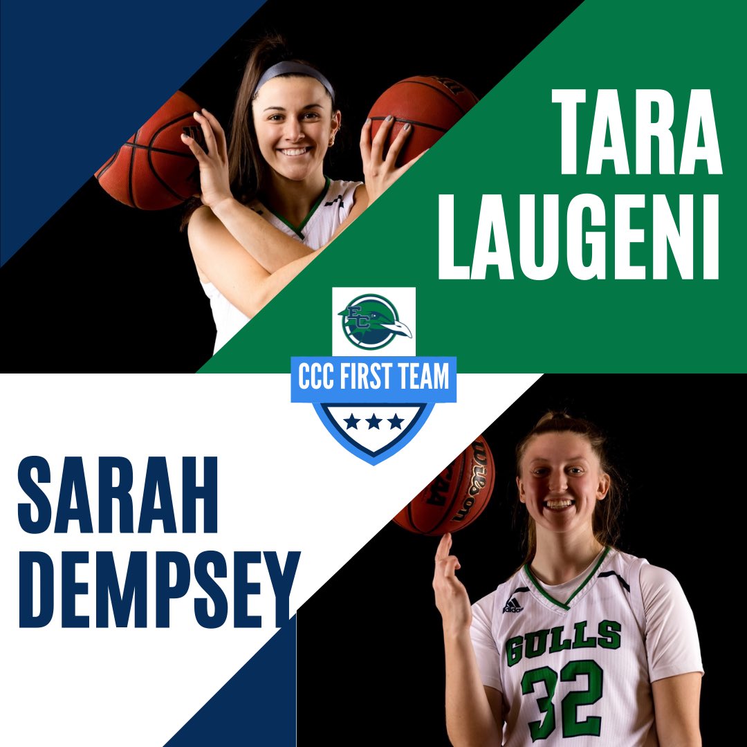 Dempsey and Laugeni were named @CCC_Sports first team ‼️ let’s hear some love for our girls at tonight’s game! #gogulls #endicott 
story @ bit.ly/3Ie8GN0 💚💙