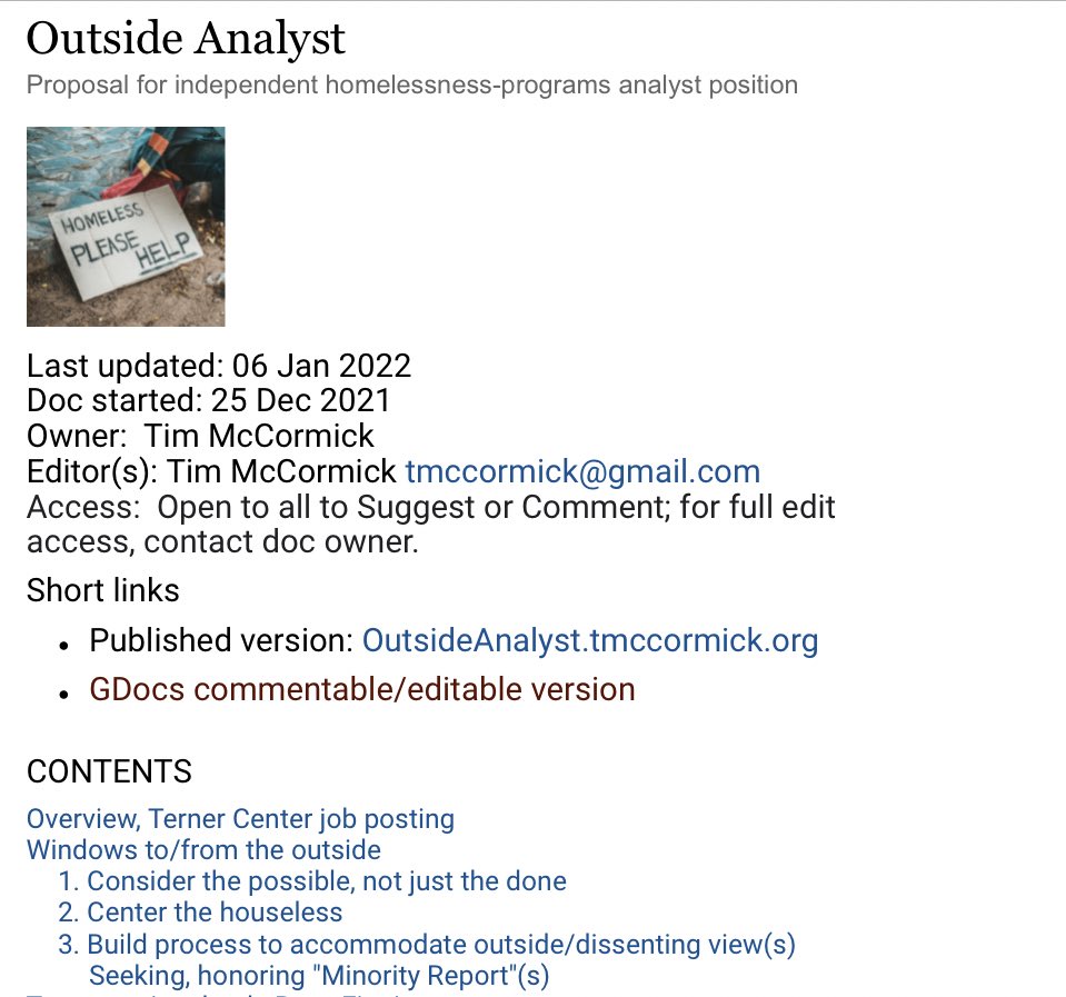 tmccormick's tweet image. contract with, or also with, an #OutsideAnalyst. Consider who &amp;amp; from what backgrounds/perspectives are you likely to draw, in conventional single-hire process, or include &amp;amp; uplift viewpoints, expertises of the people the programs aim to help? See project: outsideanalyst.tmccormick.org
