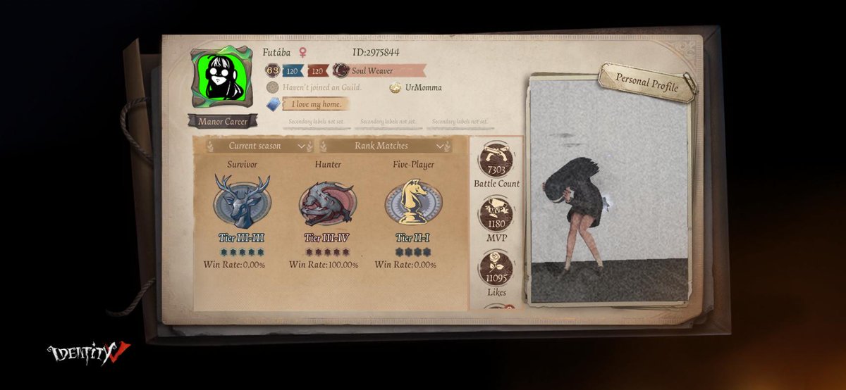 bongbreakers's tweet image. I'm playing Identity V. Fancy a game?