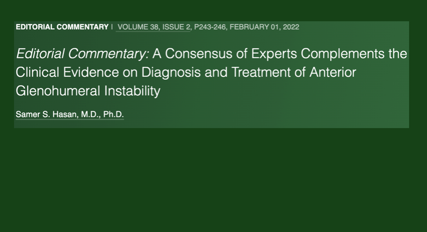 ArthroscopyJ's tweet photo. Editorial Commentary from Dr. Hasan: a consensus of experts complements the clinical evidence on diagnosis and treatment of anterior glenohumeral instability: https://t.co/tc1m80TK3O #shoulder #arthroscopy #AANA https://t.co/9GjcJDIAbj