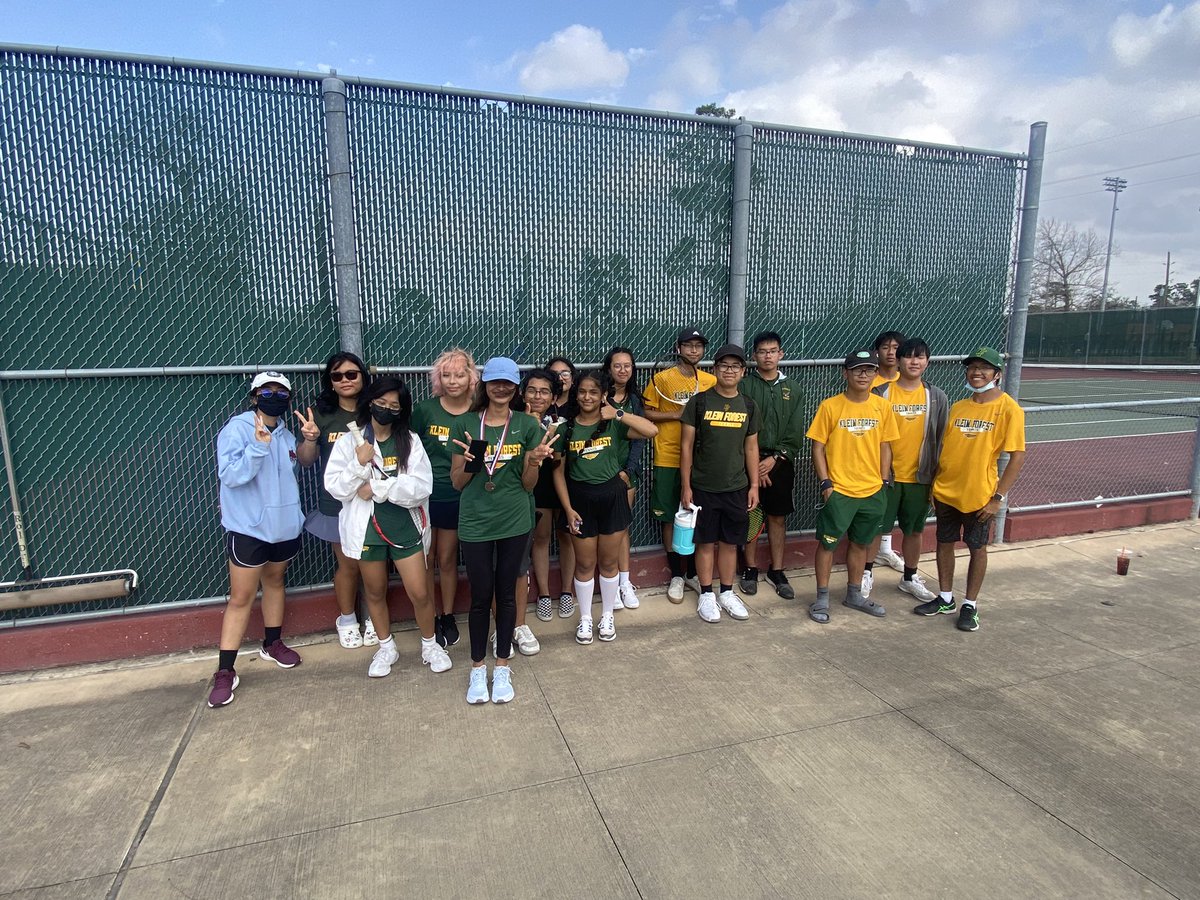 Great afternoon for KF Tennis at our Klein Spring Junior Varsity tournament. Lots of great teams and tough matches. B mixed doubles with loss in the semis to a tough Bridgeland team and this much improved young lady who won A girls consolation finals. <a href="/KleinForest/">Klein Forest HS</a> #EAGLEUP