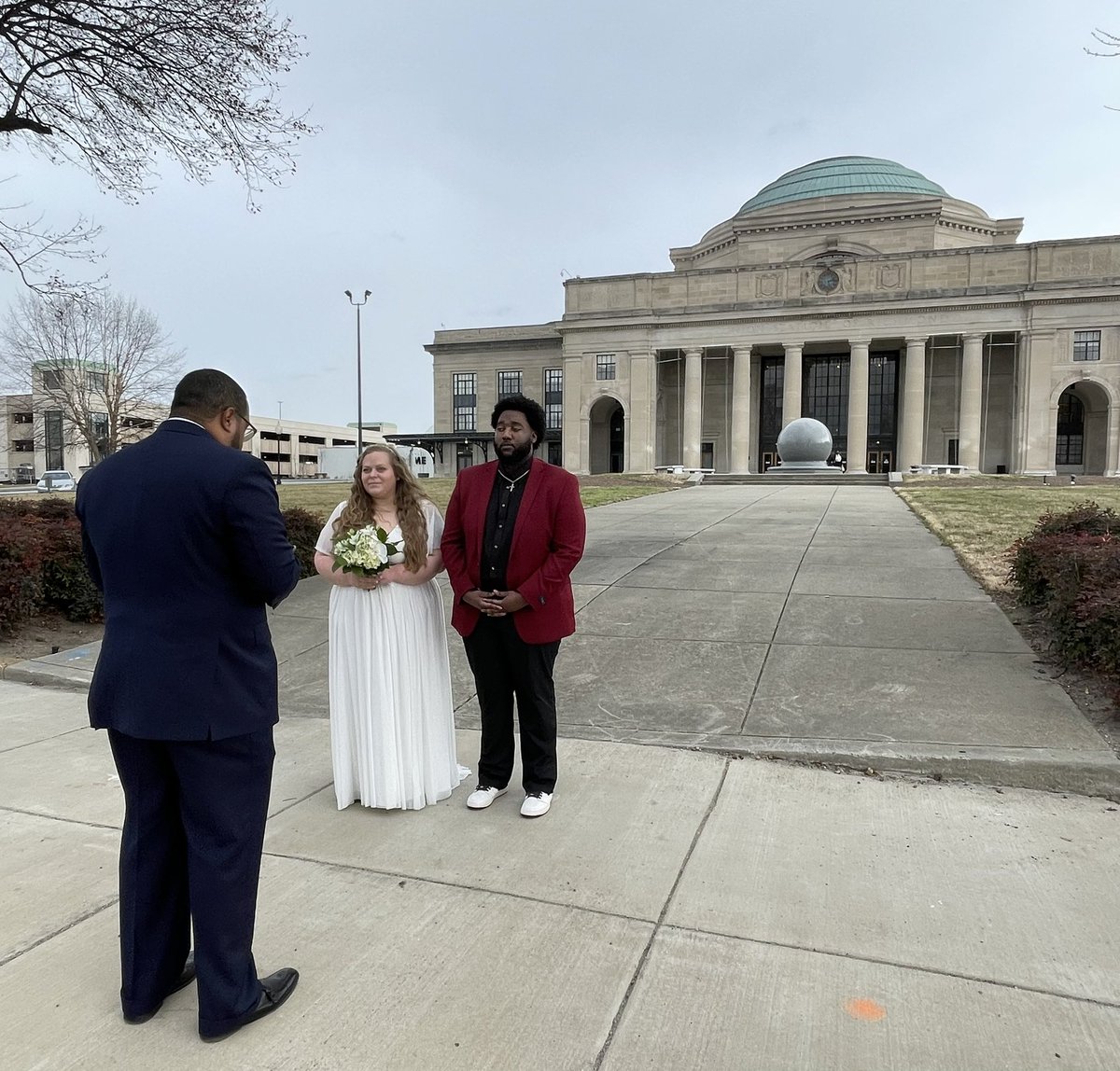 ScienceMusofVA's tweet photo. Love is in the air TWOday!
These two science lovers decided to get married in front of our building at 2:22 p.m. on 2.22.22. Congrats to the couple! We hope they come back every year so we can celebrate their anniversary TWOgether! 😍 #rva #TWOsday #TWOdayIsTWOsday #VAmuseums https://t.co/WRKtu4lSYo