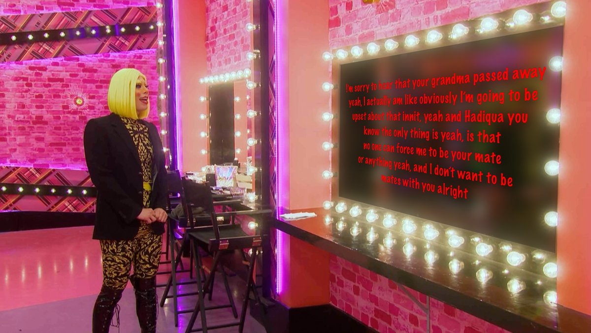 dragraceukbbc's tweet photo. These mirror messages are getting out of control. #DragRaceUK https://t.co/qLbAKmYh55